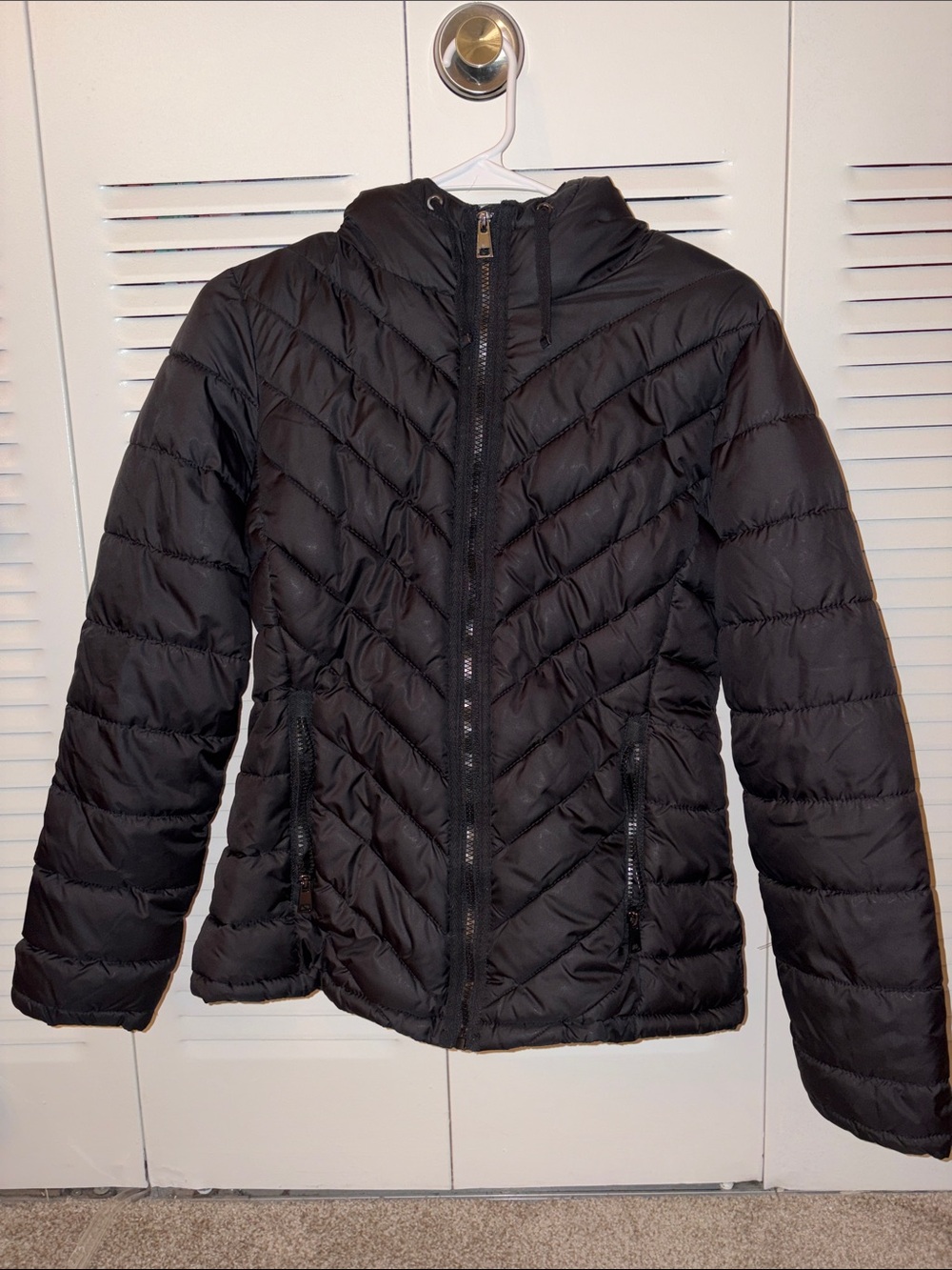 Everlast Black Quilted Hooded Puffer Jacket
